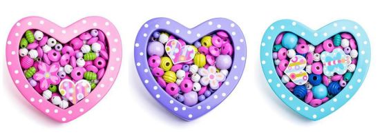 Woody Navliekacie koráliky - Malé srdiečko fialové