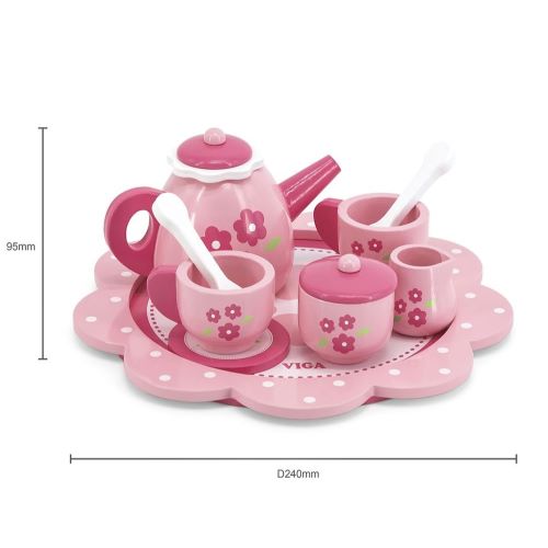 Viga Drevená čajová súprava s táckou - jemne preliačený obal