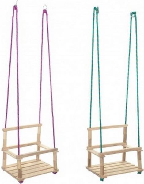 Wiky Drevená hojdačka prírodná 3v1