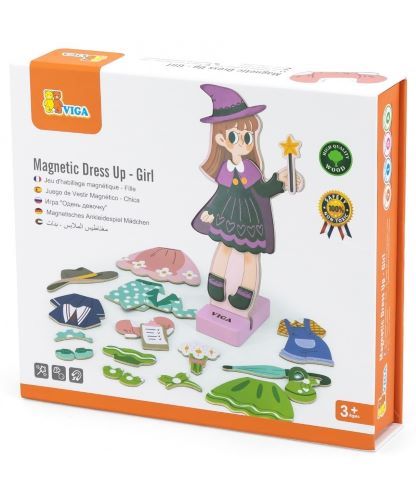 Viga Drevené magnetické puzzle Obliekanie dievča - preliačený obal