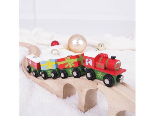 Bigjigs Rail Vianočný vláčik s 3 koľajnicami