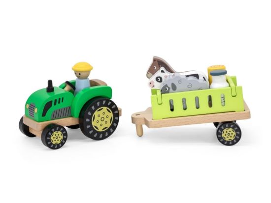 Viga Drevený traktor so zvieratkami