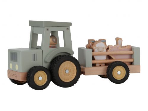 Little Dutch Drevený traktor s prívesom Farma