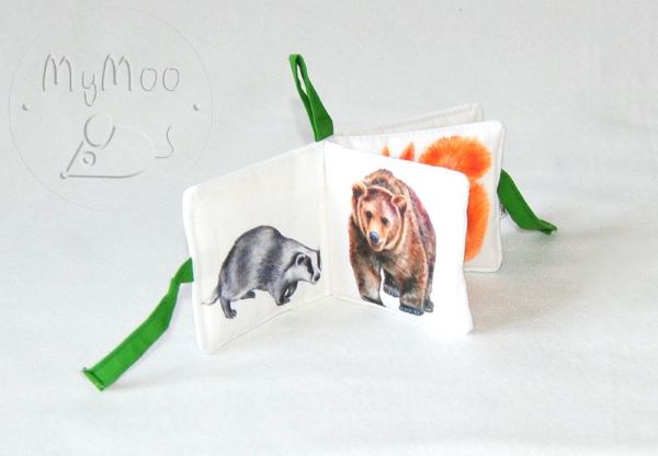 MyMoo Montessori textilná knižka Prechádzka lesom