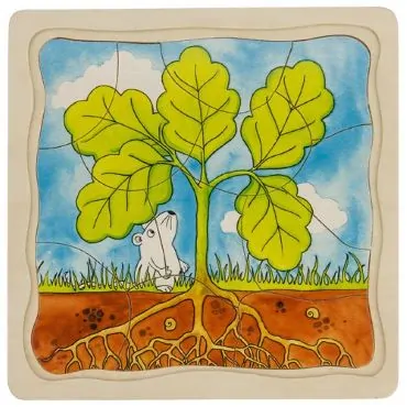 Goki Drevené vrstvové puzzle Ako rastie strom