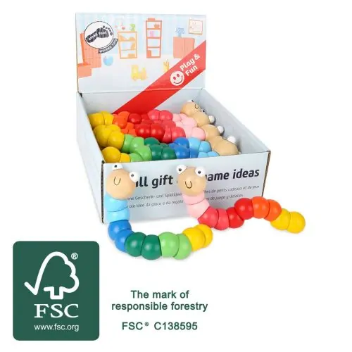 Bigjigs Toys Drevený ohybný červík 1 ks