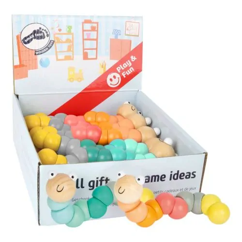 Small Foot Ohybná húsenička pastelová 1 ks