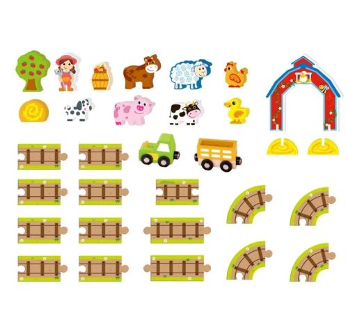 Tooky Toy Farma sada s dráhou v kufríku 31 ks