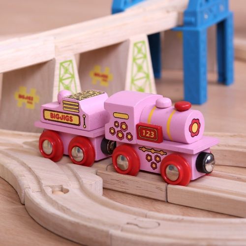 Bigjigs Rail Ružová mašinka s tendrom