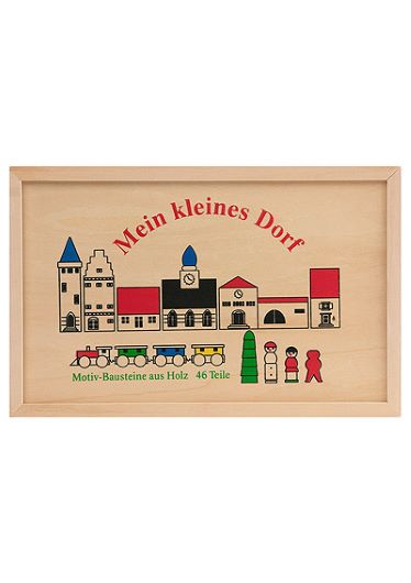 Goki Drevená stavebnica Dedina 46 ks
