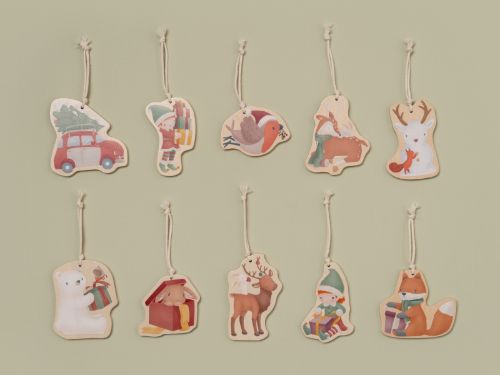 Little Dutch Vianočné ozdoby drevené 10 ks