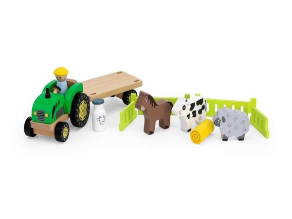 Viga Drevený traktor so zvieratkami