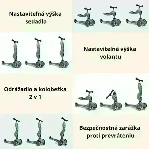 Scoot & Ride Odrážadlo kolobežka 2v1 Highwaykick 1 forest