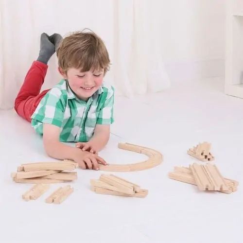 Bigjigs Rail Drevené koľaje set 24 ks