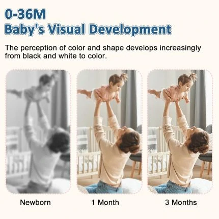 Montessori Kontrastné čiernobielo červené karty 3-6 mes.