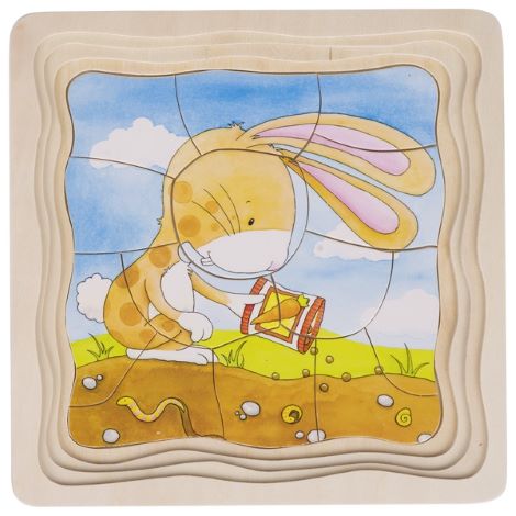 Goki Drevené vrstvové puzzle Ako rastie mrkvička