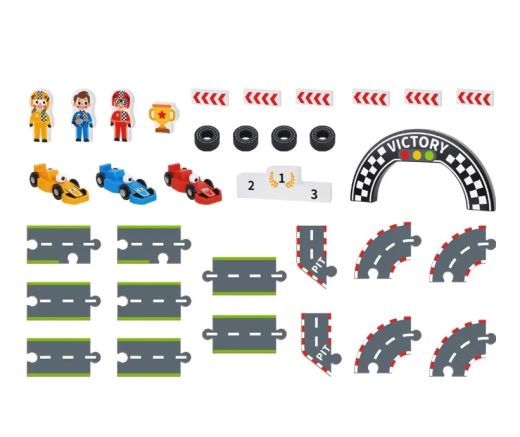 Tooky Toy Pretekárska dráha v kufríku 34 ks