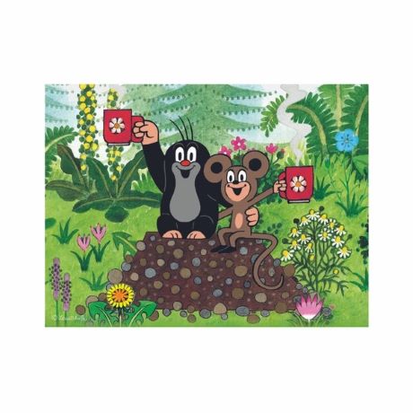 Dino Drevené kocky kubus Krtko a zvieratká 12 ks