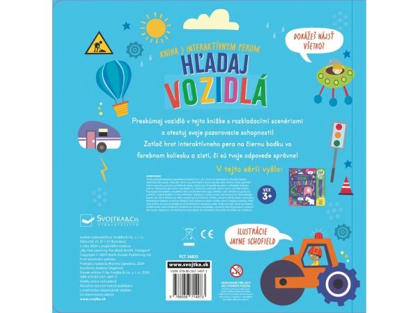 Kniha s interaktívnym perom Hľadaj vozidlá