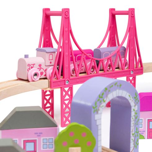 Bigjigs Rail Veľká drevená vláčikodráha pre princezné