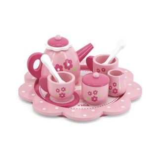 Viga Drevená čajová súprava s táckou