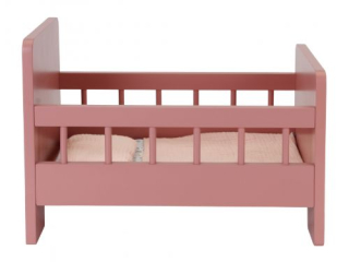 Little Dutch Drevená postielka pre bábiky s perinkou Kvety a motýle