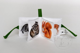 MyMoo Montessori textilná knižka Prechádzka lesom