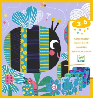 Djeco Vyškrabovacie obrázky - Hmyz 4 ks