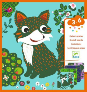 Djeco Vyškrabovacie obrázky - Malé zvieratá 4 ks