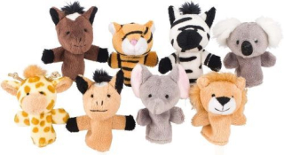 Goki Maňušky na prst Divoké zvieratká 8 ks