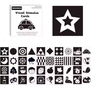 Montessori Kontrastné čiernobielo karty 0-3 mes.