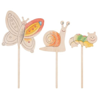 Goki Drevené zápichy do kvetov na vymaľovanie 3 ks