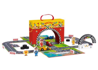 Tooky Toy Pretekárska dráha v kufríku 34 ks