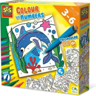 SES Vyfarbovanie zvieratiek podľa čísel s trojhrannými fixkami