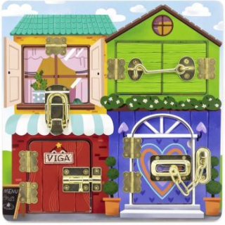 Viga Drevená hra Zamykanie a odomykanie