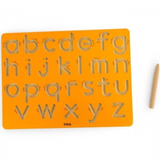 Viga Drevená grafomotorická tabuľka Malé písmená