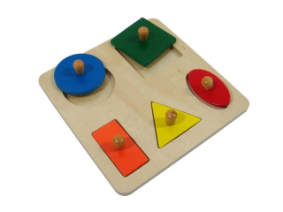 Montessori Puzzle 5 tvarov - krátke úchyty