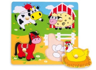 Viga Drevená vkladačka Domáce zvieratká